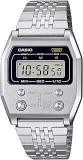 Casio Unisex Stainless Steel Digital Silver Dial Watch A1100D 1Df, Band Color Silver