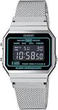 Casio Unisex Stainless Steel Digital Silver Dial Watch A700Wems 1Bdf, Band Color Silver