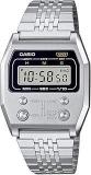 Casio Vintage A1100D 1DF Silver Digital Dial Silver Stainless Steel Band D326