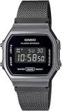 Casio Vintage A168WEMB 1BDF Black Digital Dial Silver Stainless Steel Band D259