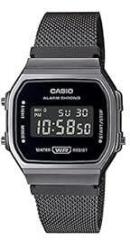 Casio Vintage A168WEMB 1BDF Black Digital Dial Silver Stainless Steel Band D259