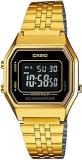 Casio Vintage Series Digital Black Dial Gold Band Unisex Adult Stainless Steel Watch D205