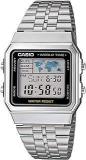 Casio Vintage Series Digital Grey Dial Silver Band Unisex's Stainless Steel Watch A500WA 1DF