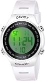 CAVIOT Digital Unisex Watch Multicolored Dial White Colored Strap