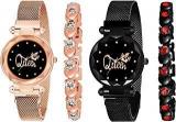 CERO Magnetic Belt Combo Watch And Bracelet Women's And Girl's Watches Pack Of 4