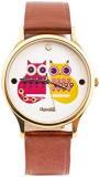 Chumbak Bestie Cats Analogue Leather Gold Dial Women's Watch