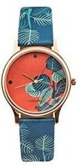 Chumbak Bohemian Leaves Wrist Watch Teal