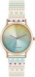 Chumbak Round Dial Analog Watch For Women|Aztec Ombre Collection| Printed Vegan Leather Strap|Gifts For Women/Girls/Ladies |Stylish Fashion Watch For Casual/Work White