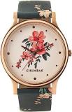 Chumbak Women Analog Brass Teal Jungle Flowers Wrist Watch