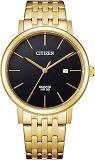 Citizen Analog Black Dial Men's Watch BI5072 51E Stainless Steel, Gold Strap