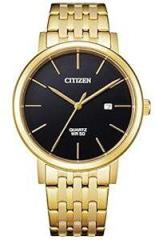 Citizen Analog Black Dial Men's Watch BI5072 51E Stainless Steel, Gold Strap