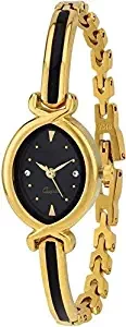 Cloudwood Analogue Dial Black & Gold Luxury Women's Bangle Watch W145