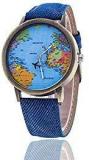 Cloudwood Moving Plane World Map Analogue Blue Dial Unisex Watch