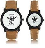 Codice New Designer King & Queen Dial & Brown Belt Analogue Couple Watch Latest Edition Den 11