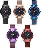 Crispy Analogue Unisex Watch Multicolour Dial Multicolour Strap Pack Of 5