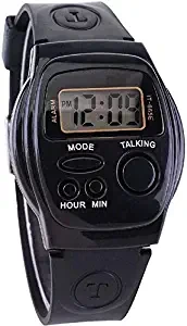 crispy Elderly Seniors Visually Impaired Blinds Digital Black Dial Specially Voice Talking Unisex Watch