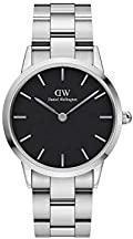 Daniel Wellington Analogue Black Dial Unisex Watch Black Dial Silver Colored Strap