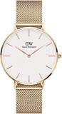 Daniel Wellington Analogue Unisex Watch White Dial Rose Gold Colored Strap DW00100305