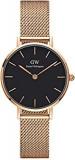 Daniel Wellington Analogue Women's Watch Black Dial Rose Gold Colored Strap