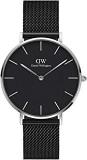 Daniel Wellington Petite Ashfield 36mm Black Mesh Strap Black Dial Unisex Watch