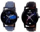 DCH Trendy Analogue Black Dial Men's Wrist Watches Pack Of 2