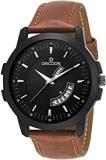 Decode Matrix Analogue Men's Watch Black Dial Brown Colored Strap