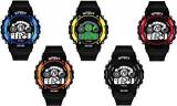 Digital Boy's & Girl's Watch Multicolored Dial Black Colored Strap Pack Of 5