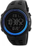 Digital Men's Watch Blue Dial Black Colored Strap