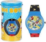 Disney Plastic Mickey Mouse Character For Kids Round Analogue Wrist Watch | Birthday Gift For Boys & Girls Age 3 To 12 Years Mickey Friends Blue & Black, Multicolour