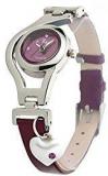 Dk Heart Pearl Dangle Silver Case Purpal Leather Strap Analogue Purple Dial Wrist Watch For Girls Womens Dk1207