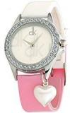 Dk White Heart Pearl Dangle Stones Studded Analogue Jeans & Top Combination Soft Strap Wrist Watch For Girls Womens .