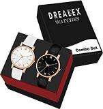 Drealex Analogue Girls & Women's Watch Black & White Dial Black & White Colored Strap Pack Of 2