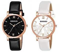 DREALEX Analogue Leather Strap Girls & Women's Watch Pack of 2