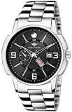 EDDY HAGER Analogue Men's Watch Black Dial Silver Colored Strap