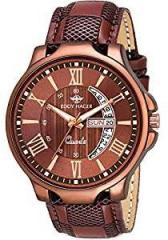 EDDY HAGER Brown Day & Date Men's Watch