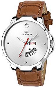 Eddy Hager Sliver Round Dial Day And Date Men's Watch_Eh 140 Br