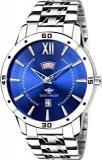 EDDY HAGER Time Teacher Analogue Men's Watch Blue Dial Silver Colored Strap