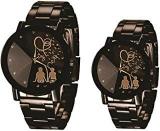 Emartos Analogue Unisex Watch Multicolored Dial Black Colored Strap Pack Of 2