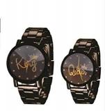 Emartos Casual Analogue Unisex Adult & Unisex Child Watch Pack Of 2 Black Dial Black Colored Strap