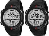 Emartos Digital Black Dial Men's And Boy's Watch Pack Of 2