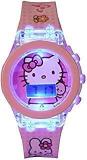 Emartos Digital Hello Kitty Round Shape Pink Led Glowing Watch for Girls