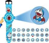 Emartos Unisex Kids Doraemon PVC Rubber Plastic Digital Wrist Projector Watch With 24 Images Blue