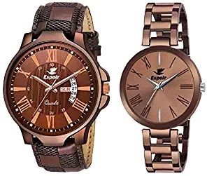 Espoir Analog Brown Dial Unisex's Watch ESP778812