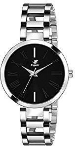 Espoir Analog Stainless Steel Black Dial Girl's and Women's Watch ManishaBlack0507