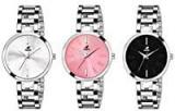 Espoir Analog Stainless Steel Combo Pack Of 3 Multi Colour Dial Girl's And Women's Watch Manisha Combo White Pink Black