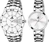 Espoir Analog Stainless Steel White Dial Couple Watch White ManishaLuke