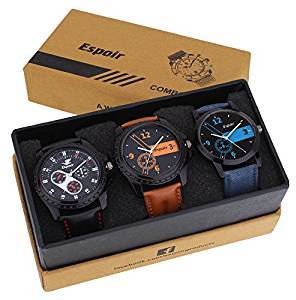 Espoir Analogue Black Dial Men's Watch Combo Harry KrantiBlue Thor