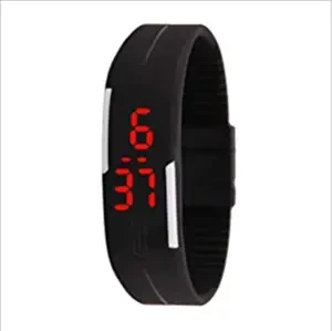 Exxelo Exxelo TPU Band Red LED Digital Black dial Unisex Watch