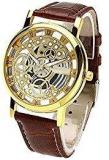 Faas Analogue Transparent Dial Unisex Watch Brown Leather Belt