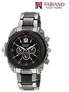 Fabiano New York Black & Silver Mens & Boys Casual Analog Wrist Watch